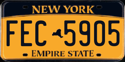 NY license plate FEC5905