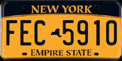 NY license plate FEC5910