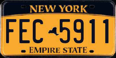 NY license plate FEC5911