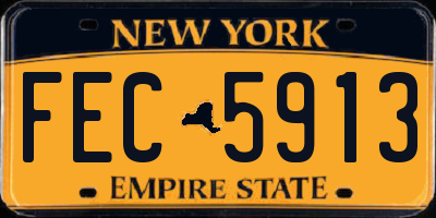 NY license plate FEC5913