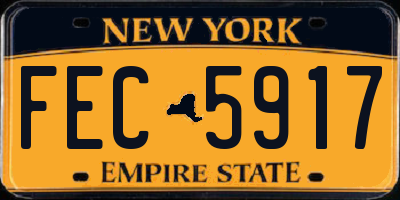 NY license plate FEC5917