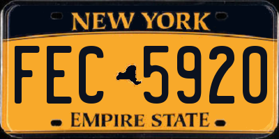 NY license plate FEC5920
