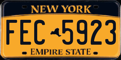 NY license plate FEC5923