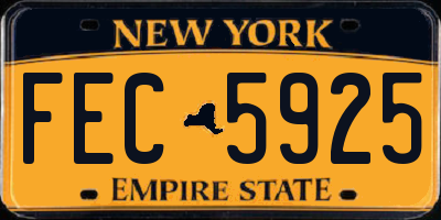 NY license plate FEC5925