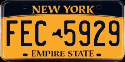 NY license plate FEC5929