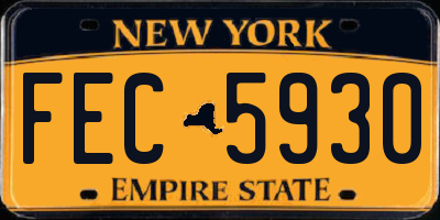 NY license plate FEC5930