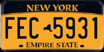 NY license plate FEC5931