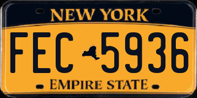 NY license plate FEC5936
