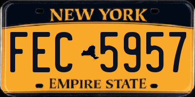 NY license plate FEC5957