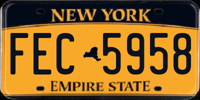 NY license plate FEC5958