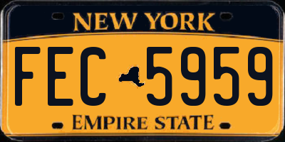 NY license plate FEC5959