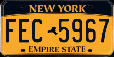 NY license plate FEC5967