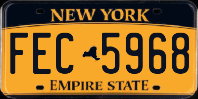 NY license plate FEC5968