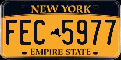NY license plate FEC5977