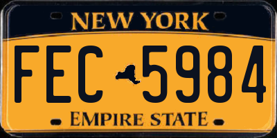 NY license plate FEC5984