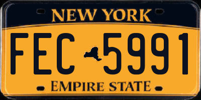 NY license plate FEC5991