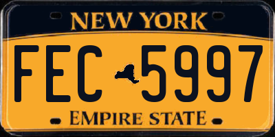 NY license plate FEC5997