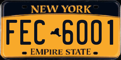 NY license plate FEC6001