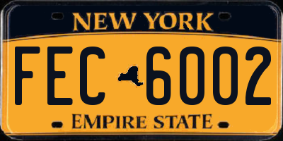 NY license plate FEC6002