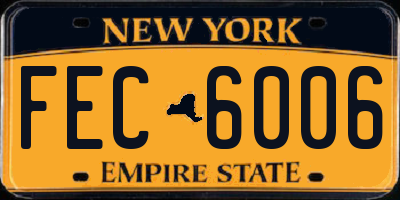 NY license plate FEC6006
