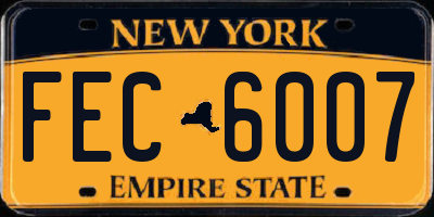 NY license plate FEC6007