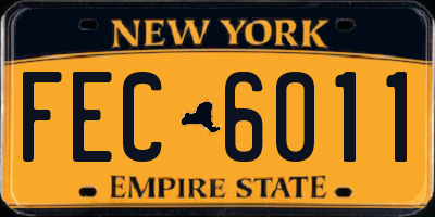 NY license plate FEC6011