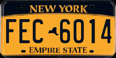 NY license plate FEC6014