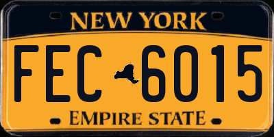 NY license plate FEC6015