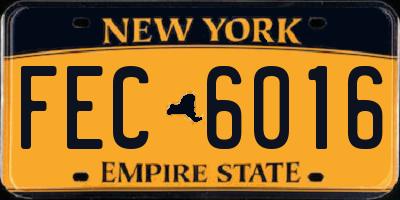 NY license plate FEC6016