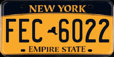 NY license plate FEC6022