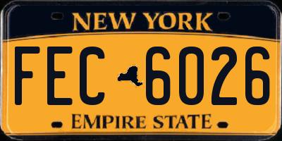 NY license plate FEC6026