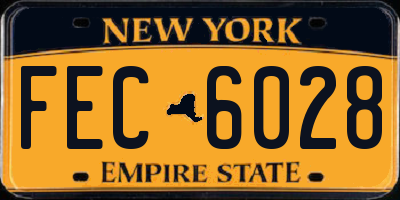 NY license plate FEC6028