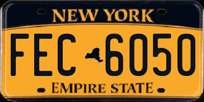 NY license plate FEC6050