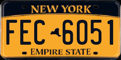 NY license plate FEC6051