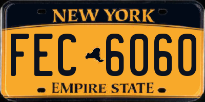 NY license plate FEC6060