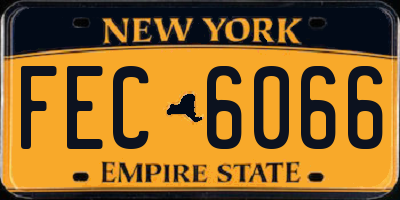 NY license plate FEC6066