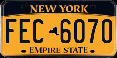 NY license plate FEC6070