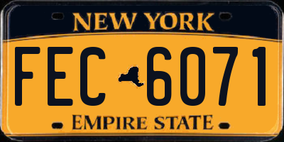 NY license plate FEC6071