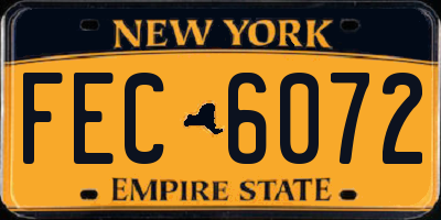 NY license plate FEC6072
