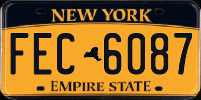 NY license plate FEC6087