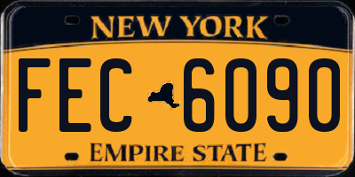 NY license plate FEC6090