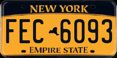 NY license plate FEC6093