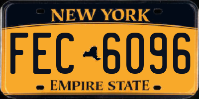 NY license plate FEC6096