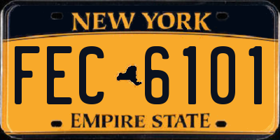NY license plate FEC6101