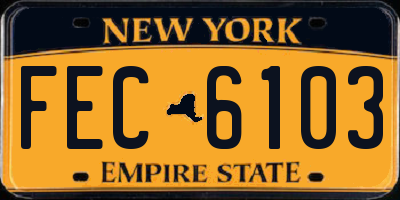 NY license plate FEC6103