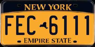 NY license plate FEC6111