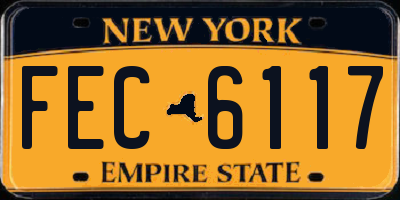 NY license plate FEC6117