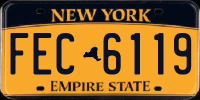 NY license plate FEC6119