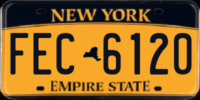 NY license plate FEC6120
