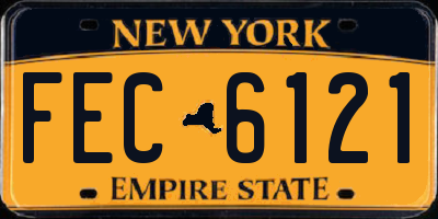 NY license plate FEC6121
